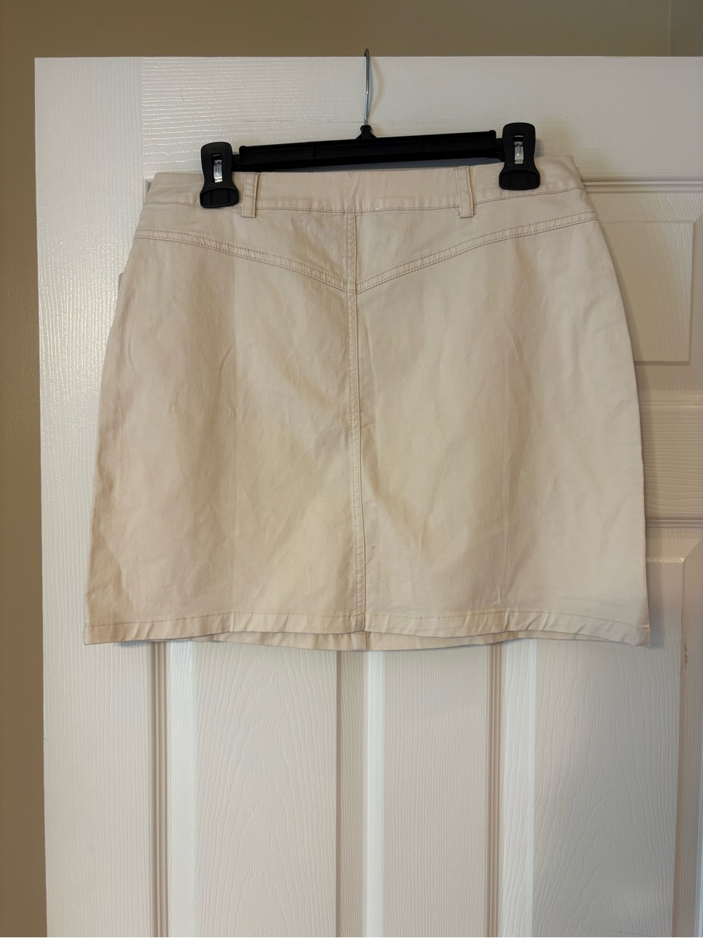 Anna Grace Cream Mini Skirt NWT Zip Front Casual A-Line Neutral Chic - Picture 4 of 6